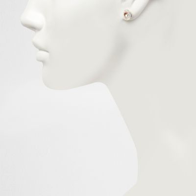 Orange November birthstone stud earrings
